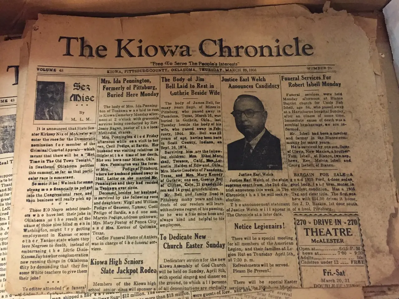 In this picture we can see papers and in these papers we can see some persons photographs and some...