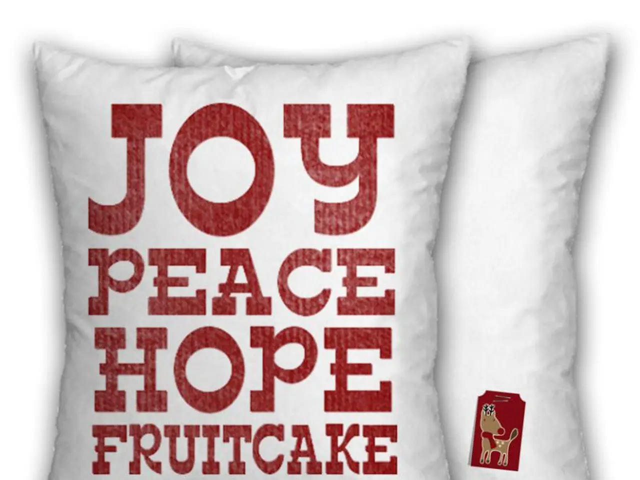 In this image I can see it looks like a pillow with some text on it.