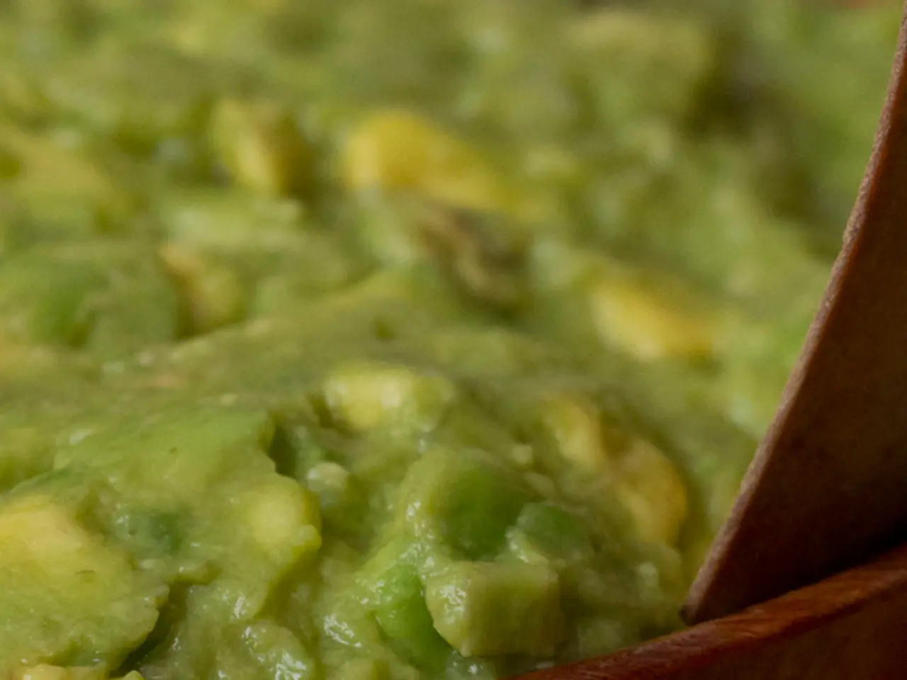 There is a food item in the container.