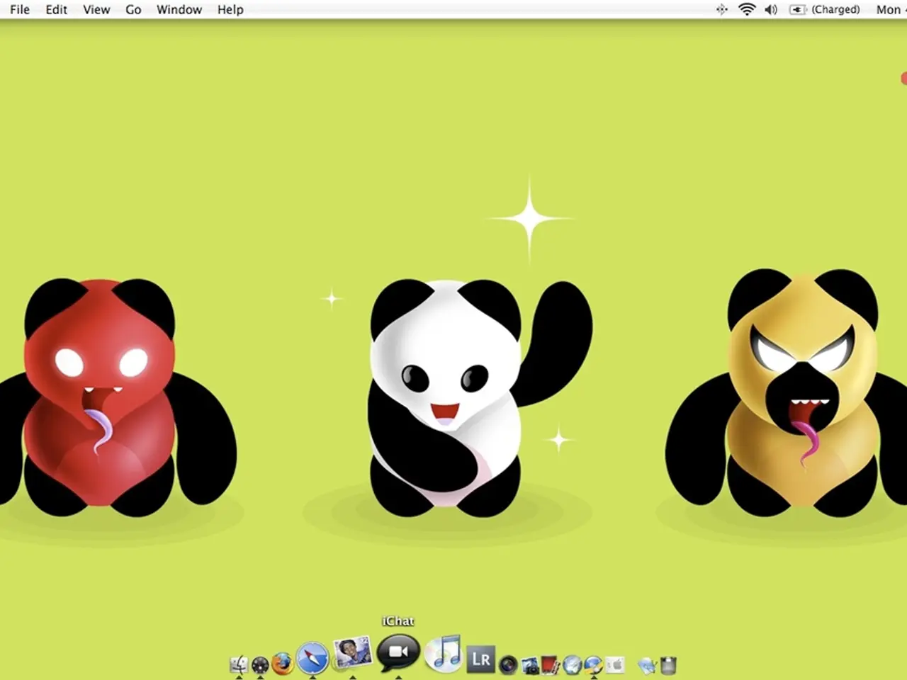 In this image we can see a computer screen and cartoons on it.