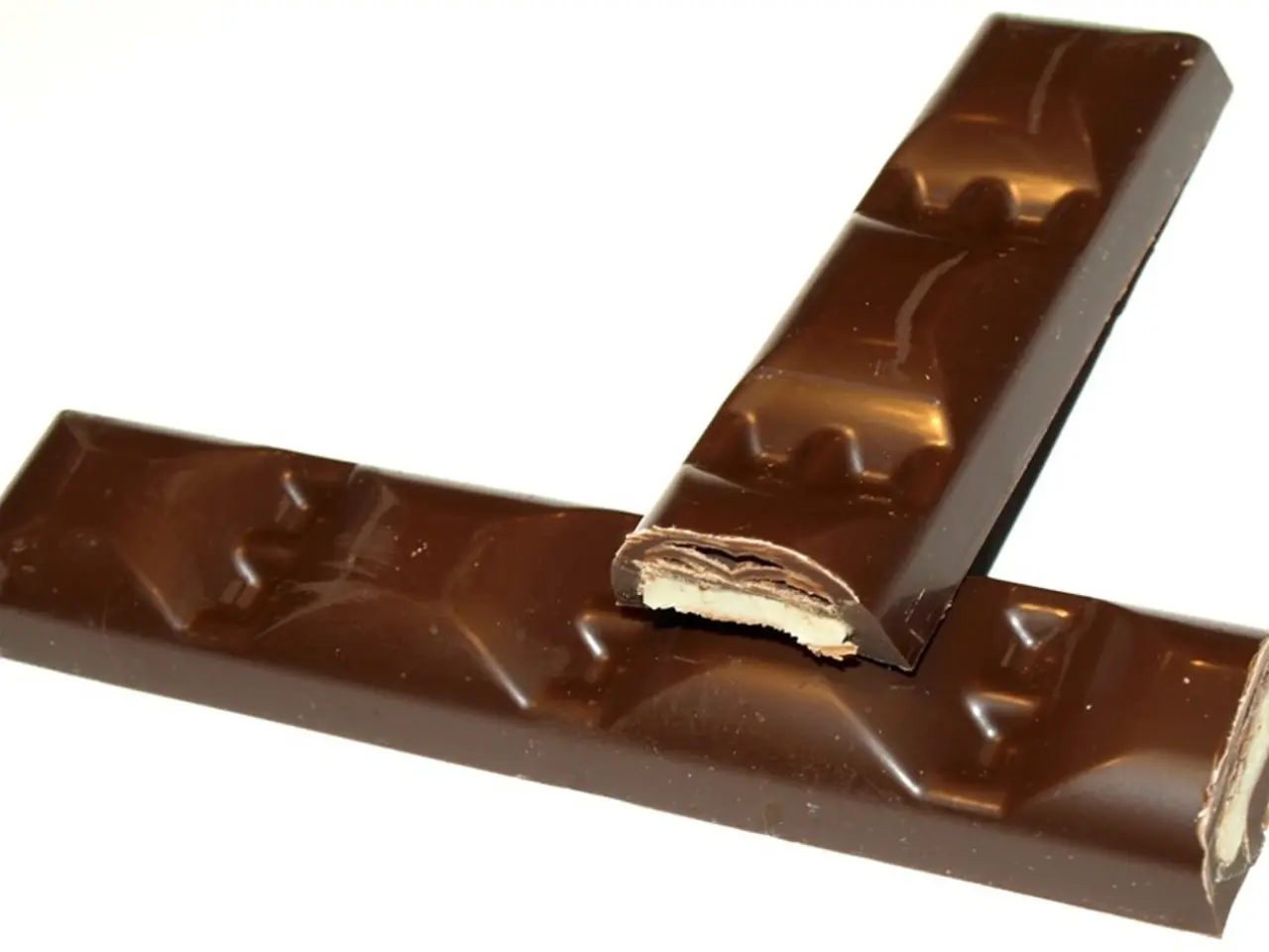 In the image there are two chocolate bars.