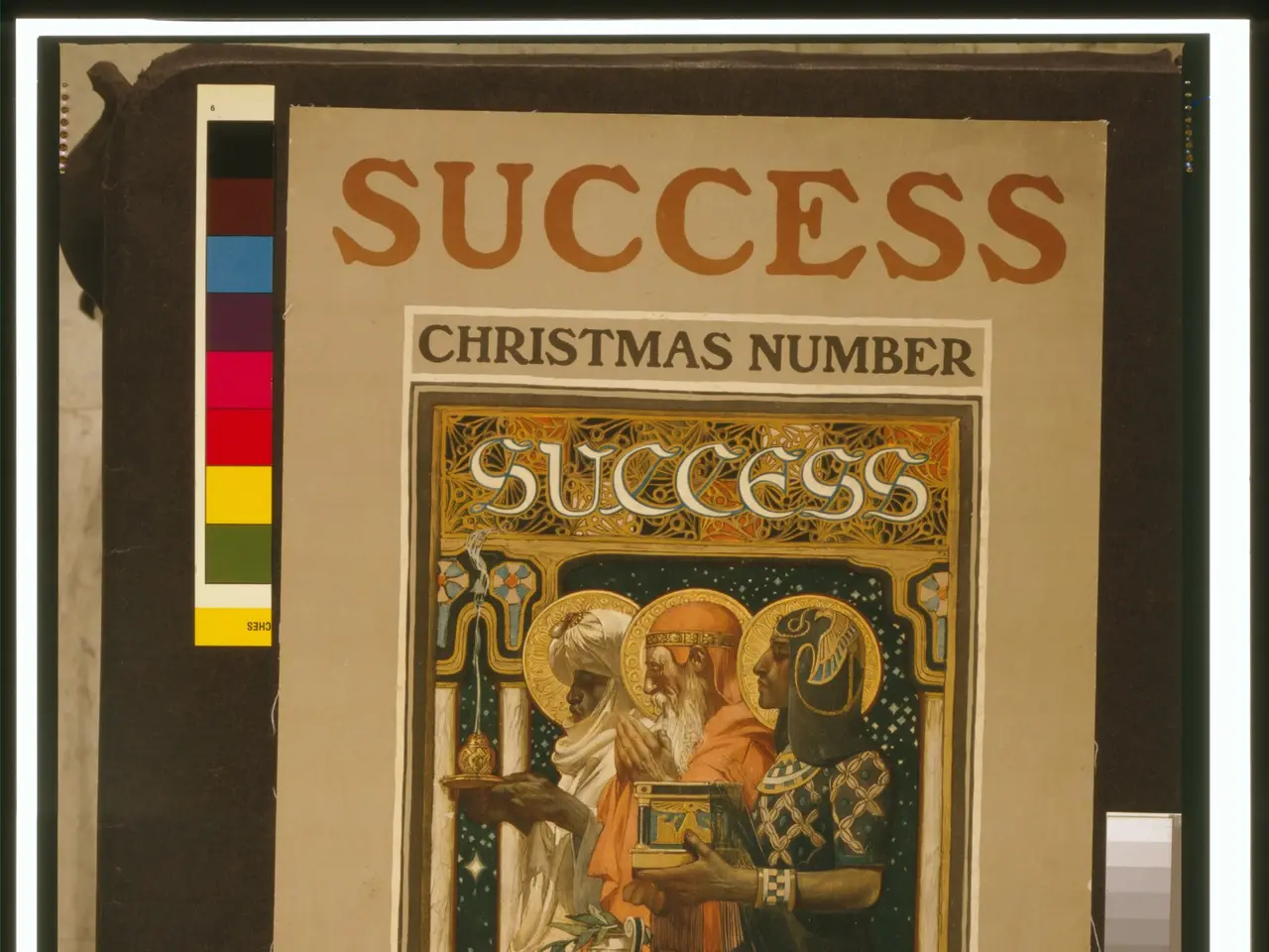 The image shows a book with a picture of three people on the cover and the words "Success Christmas...