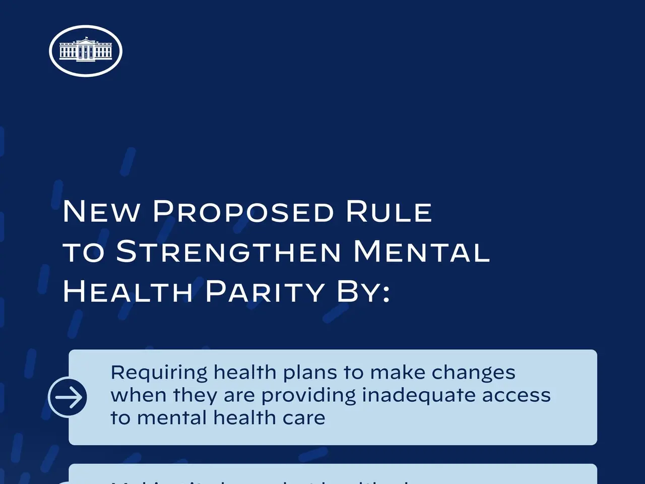 The image shows a blue background with text and a logo outlining a new proposed rule to strengthen...