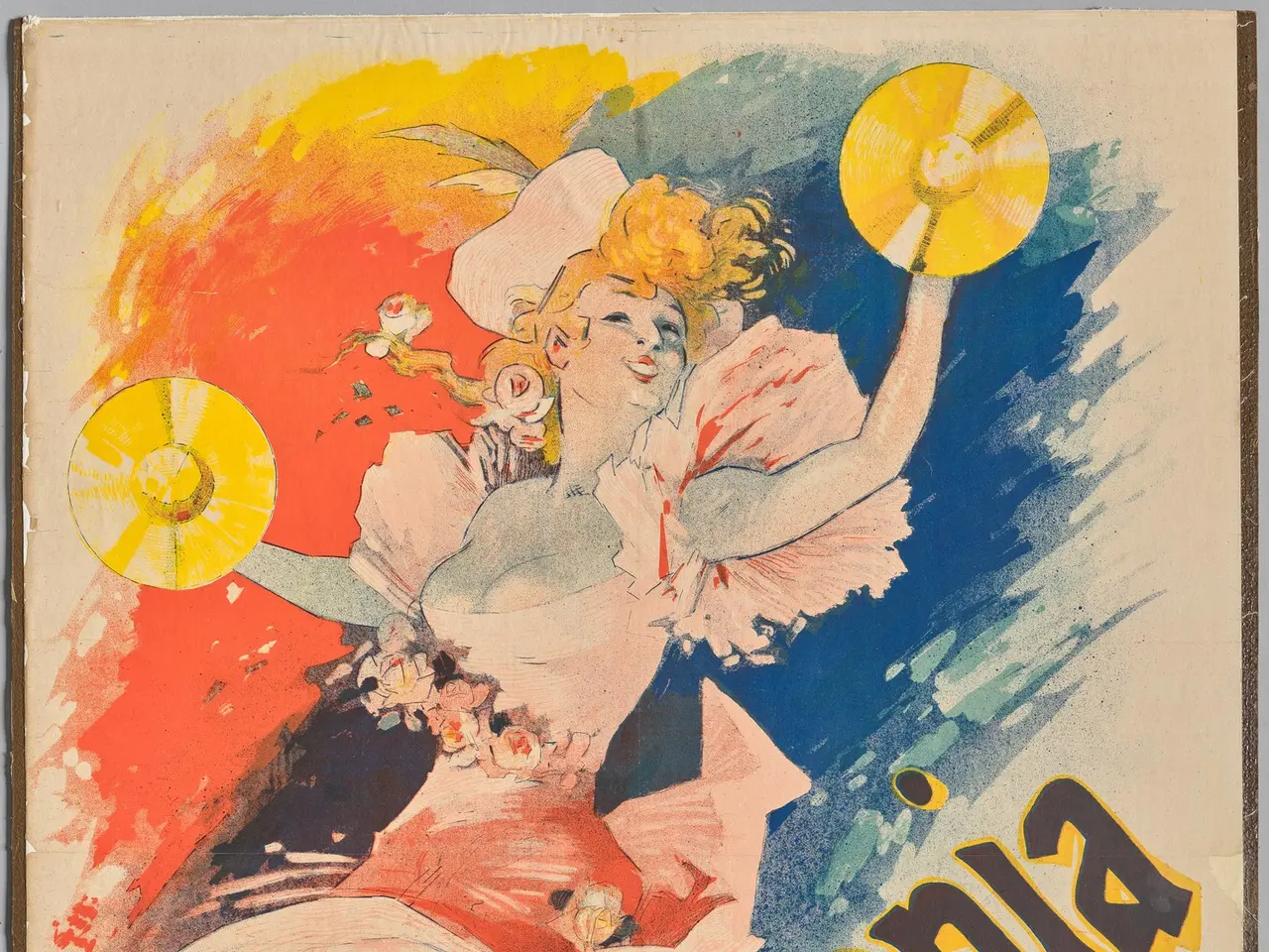 The image shows a poster advertising the Olympic Games in Mont-Agnes-Russes, France. It features a...