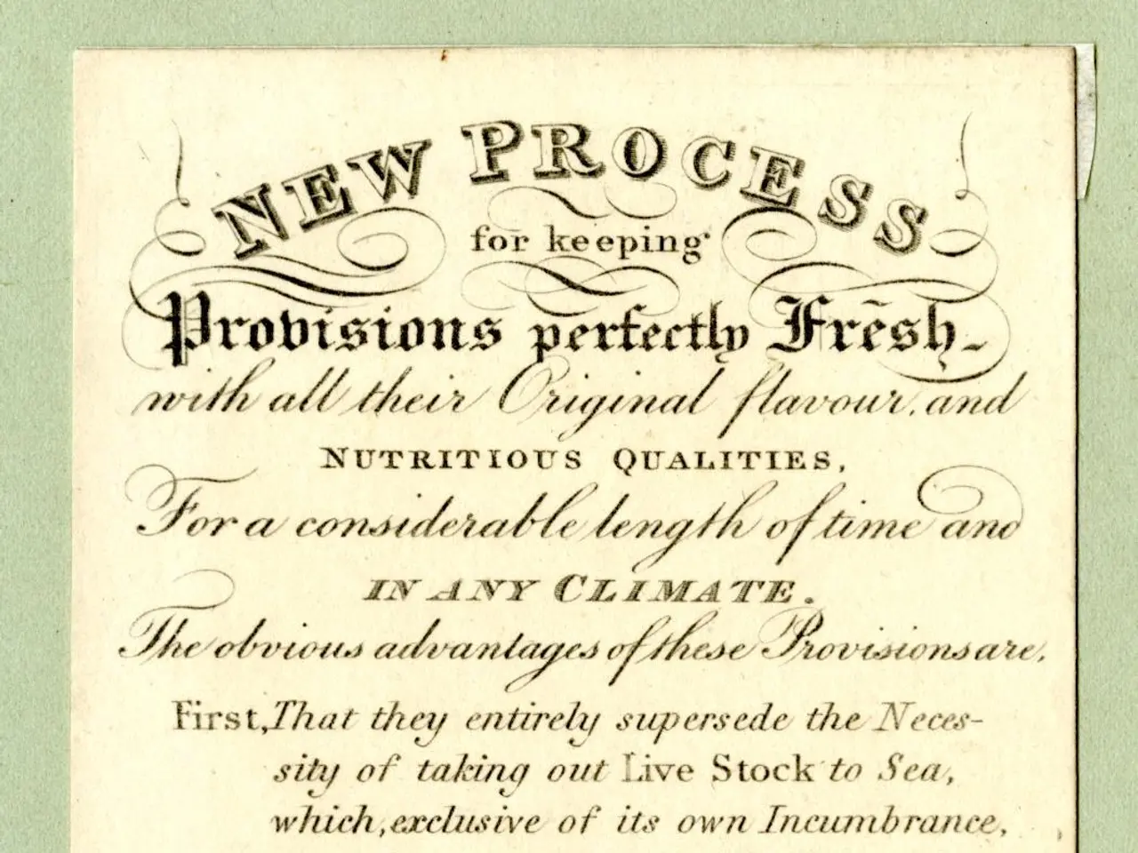 The image shows a paper with text written on it and a stamp on the left side. The text reads "New...