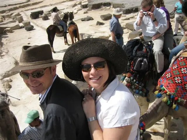 A prosthetic leg is fitted onto a camel in Pakistan