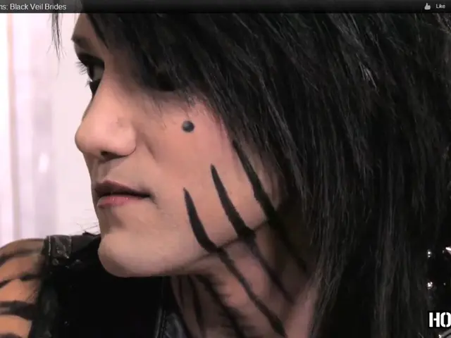 Here we can see a woman and there are tattoos on her body and at the top and bottom we can see text...