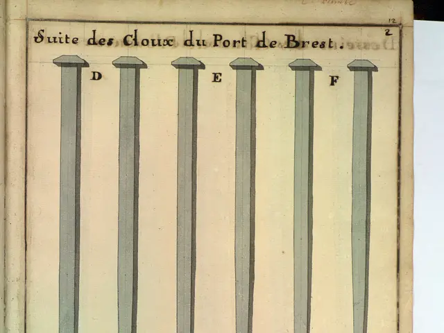 The image shows an open book with a drawing of various types of nails on it, along with some text....