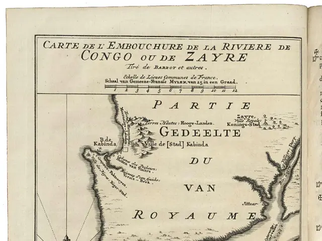 The image shows an open book with a map of the Congo on it. The map is detailed and shows the...