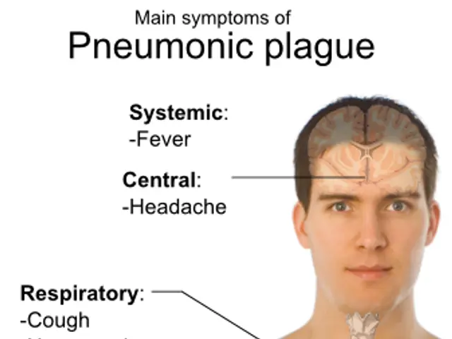 The image shows a poster with a picture of a person on the right side and text on the left side....