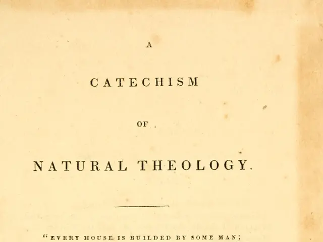 The image shows an old book with the title "A Catechism of Natural Theology" written on the cover....
