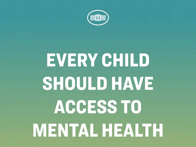 The image shows a poster with a logo and text that reads "Every Child Should Have Access to Mental...