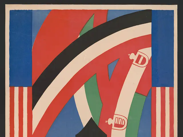 The image shows a poster for the Charity Bazaar for the Widows and Orphans of German, Australian,...