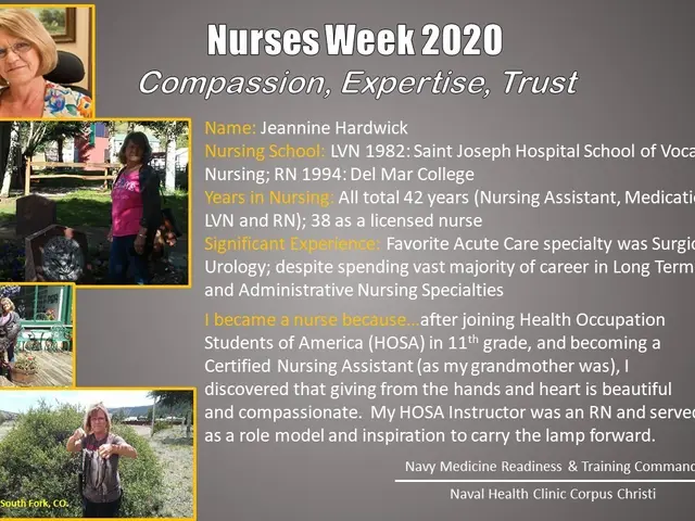 The image shows a poster with a logo and text that reads "Nurses Week 2020: Compassion, Expertise,...