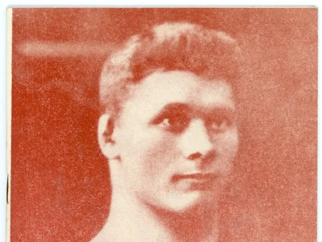 The image shows a photograph of Martin Klein Memorial, a man with a serious expression on his face....