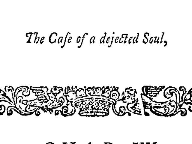 The image shows a black and white drawing of the text "The Cafe of a Dejected Soul" with a...