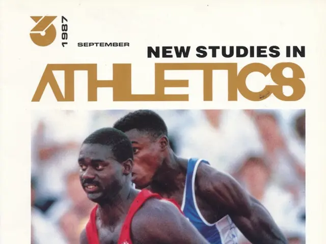 The image shows a book titled "New Studies in Athletics September 1987" with a picture of two...