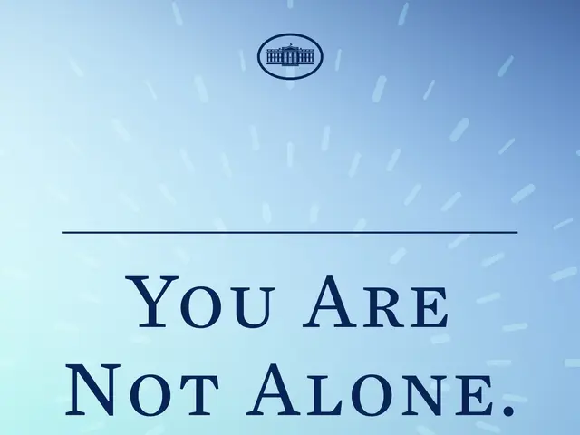 The image shows a poster with the words "you are not alone" written in bold black font against a...