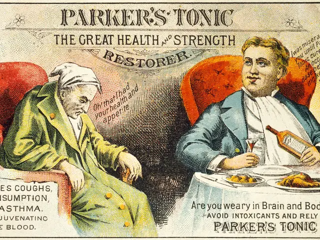 The image shows an old advertisement for Parker's Tonic, the great health and strength restorer. It...