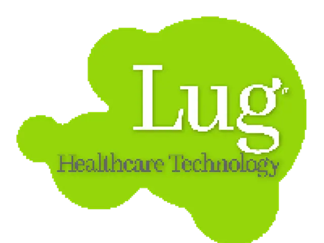 The image shows the lug healthcare technology logo in the center of a white background. The logo...