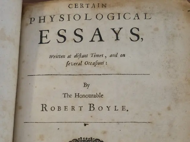 The image shows an open book with the title "Certain Physiological Essays by Robert Boyle" written...
