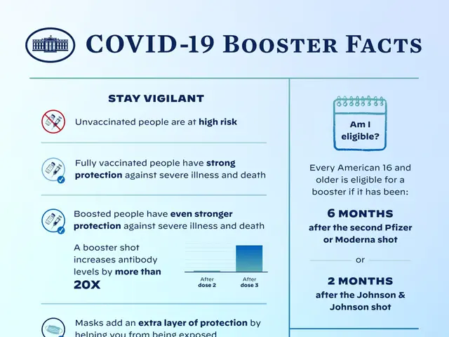 The image shows a poster with text and images that provide information about the Covid-19 Booster...
