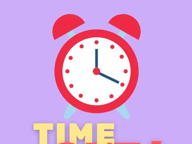 The image shows an alarm clock with the words "Time Out" on it, set against a purple background....