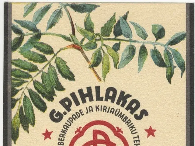 The image shows a poster with a logo and text, as well as a picture of a plant with leaves and...