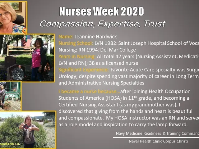 The image shows a poster with a logo and text that reads "Nurses Week 2020: Compassion, Expertise,...
