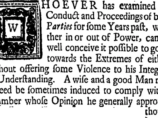 The image shows a black and white photo of a man in a suit and tie, with a text and a logo in the...