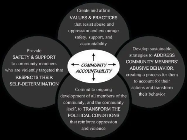 The image shows a circle with the words "community accountability" written in the center,...