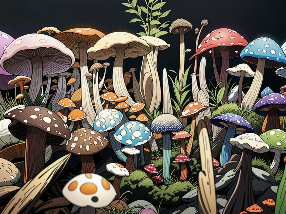 In Fairfield County, Connecticut, July 28, 2023: Homegrown psilocybin mushrooms, infamously known...
